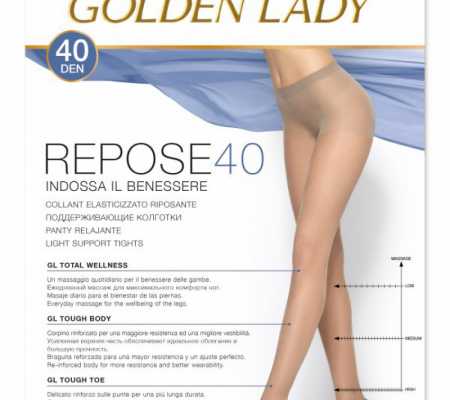 5 paia Collant elasticizzato riposante Golden Lady Repose 40