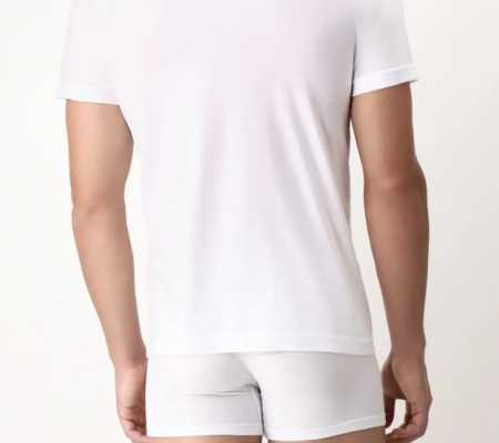 T-Shirt con Scollo a V Cagi 1305 in Cotone Natural Comfort